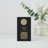 QR-code zakelijk logo zwart vet Visitekaartje (Staand voorkant)
