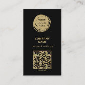 QR-code zakelijk logo zwart vet Visitekaartje (Voorkant)