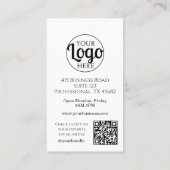 QR-code Zakelijk Logo Zwart Wit Professioneel Visitekaartje (Achterkant)