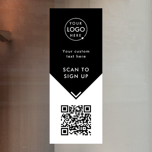 QR-code | Zakelijk logo zwart-wit Raamsticker