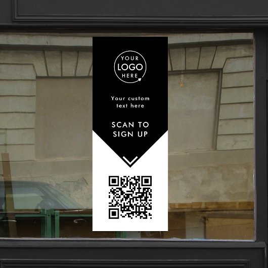 QR-code | Zakelijk logo zwart-wit Raamsticker
