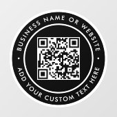 QR-code | Zakelijk Minimaal Scanbaar Rond Raamsticker (Vel)