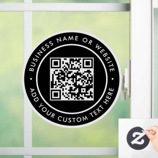 QR-code | Zakelijk Minimaal Scanbaar Rond Raamsticker (Huis)