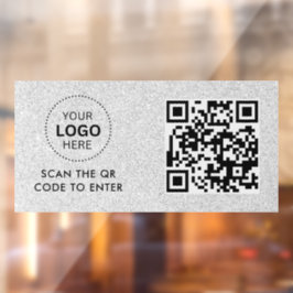 QR Code | Zakelijk Minimaal Scanbaar Rond Raamsticker