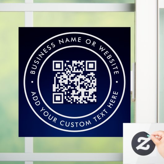 QR-code | Zakelijk Minimaal Scanbaar Rond Raamsticker (Huis)