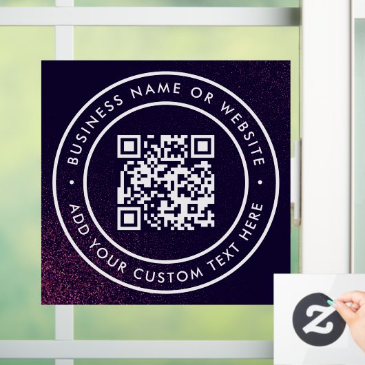 QR-code | Zakelijk Minimaal Scanbaar Rond Raamsticker (Huis)