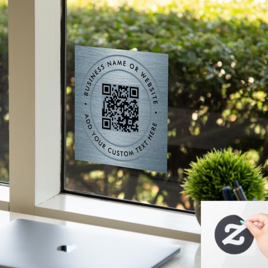QR-code | Zakelijk Minimaal Scanbaar Rond Raamsticker (Kantoor)
