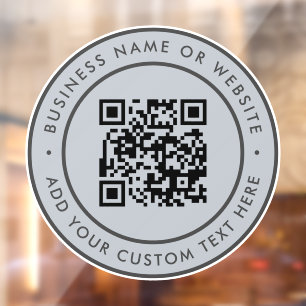 QR Code Zakelijk Minimaal Scanbaar Rond Raamsticker