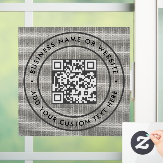 QR-code | Zakelijk Minimaal Scanbaar Rond Raamsticker (Huis)