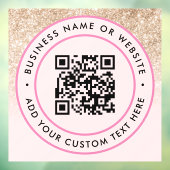 QR-code | Zakelijk minimaal scannbare ronde vorm Raamsticker (Vel 3)