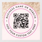 QR-code | Zakelijk minimaal scannbare ronde vorm Raamsticker (Vel)