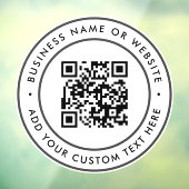 QR Code | Zakelijk Minimaal Wit Scanbaar Rond Raamsticker (Vel 3)