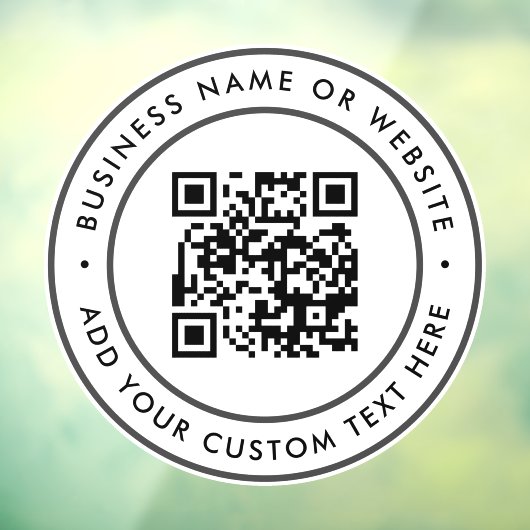 QR Code | Zakelijk Minimaal Wit Scanbaar Rond Raamsticker (Vel 3)