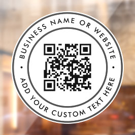 QR Code | Zakelijk Minimaal Wit Scanbaar Rond Raamsticker