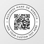 QR Code | Zakelijk Minimaal Wit Scanbaar Rond Raamsticker (Vel)