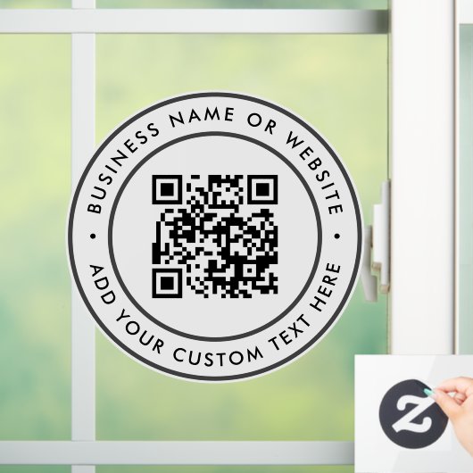 QR Code | Zakelijk Minimaal Wit Scanbaar Rond Raamsticker (Huis)