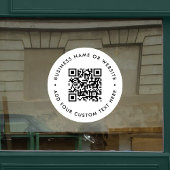 QR-code | Zakelijk Minimaal Wit Scanbaar Rond Raamsticker