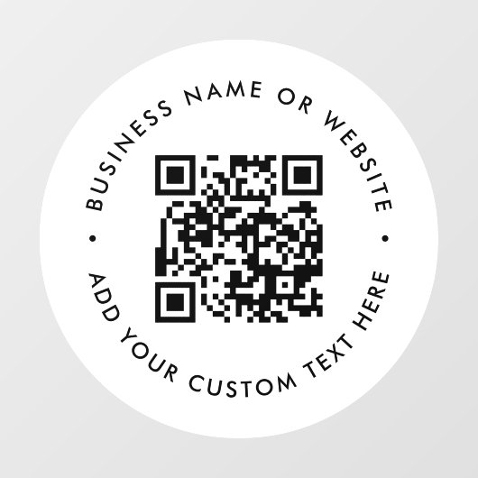 QR-code | Zakelijk Minimaal Wit Scanbaar Rond Raamsticker (Vel)