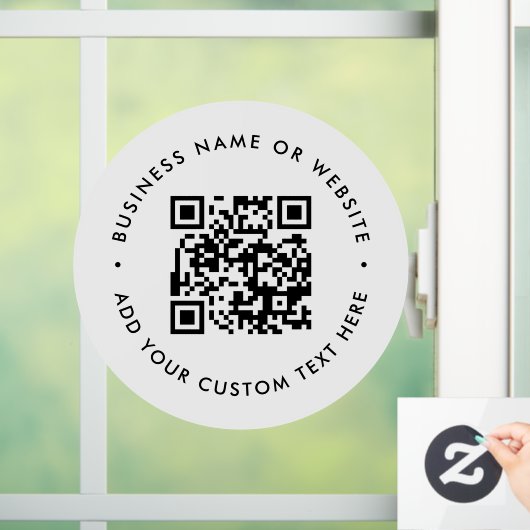 QR-code | Zakelijk Minimaal Wit Scanbaar Rond Raamsticker (Huis)