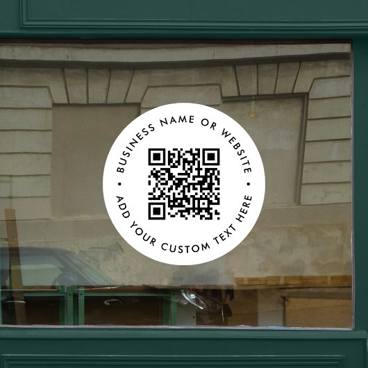 QR-code | Zakelijk Minimaal Wit Scanbare Ronde Raamsticker