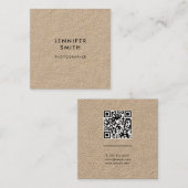 QR-code Zakelijk Minimaal Wit Vierkant Bedrijf Vierkante Visitekaartje (Voorkant / Achterkant)