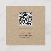 QR-code Zakelijk Minimaal Wit Vierkant Bedrijf Vierkante Visitekaartje (Achterkant)