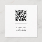 QR Code Zakelijk Minimaal Wit Vierkant Zakelijk Vierkante Visitekaartje (Achterkant)