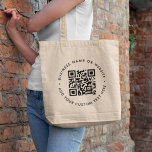 QR-code | Zakelijk modern minimaal scannen Tote Bag<br><div class="desc">Een eenvoudige sjabloon van de canvas tas van de douaneQR code in een moderne minimalistische stijl die gemakkelijk met uw code QR,  bedrijfsnaam of website en douanetekst kan worden bijgewerkt,  bijvoorbeeld scan me aan.. #QRcode #tas #business</div>