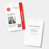 QR-code Zakelijk Personeel Bedrijfsfoto ID Badge (Voor- en achterkant)