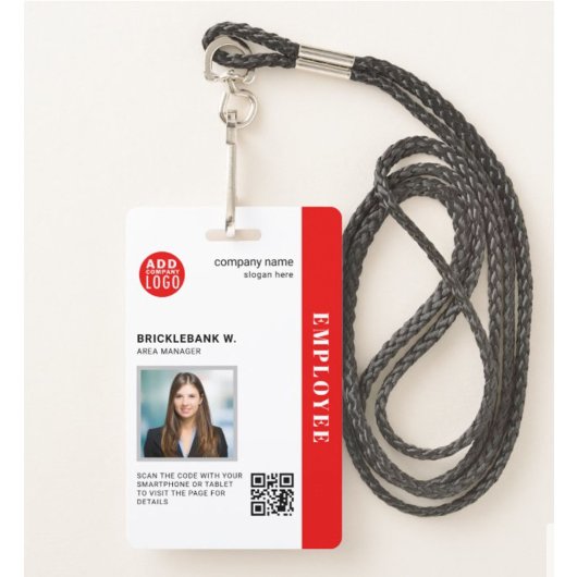 QR-code Zakelijk Personeel Bedrijfsfoto ID Badge