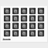 QR Code Zakelijk Promotie Modern Connect Zwart Vierkante Sticker (Vel)