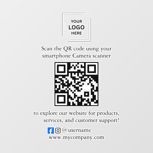 QR-code Zakelijk Raam Sticker Vinyl Decal Bord (Vel)