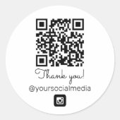 QR-code Zakelijk Ronde Sticker (Voorkant)