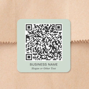 QR Code Zakelijk Saliegroen Vierkante Sticker