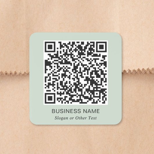 QR Code Zakelijk Saliegroen Vierkante Sticker
