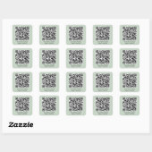 QR Code Zakelijk Saliegroen Vierkante Sticker (Vel)