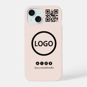 QR Code Zakelijk Social Media Blush iPhone 15 Case