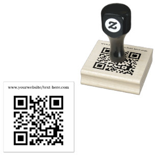 QR-code Zakelijk Uw Tekst Modern Minimalistisch Rubberstempel