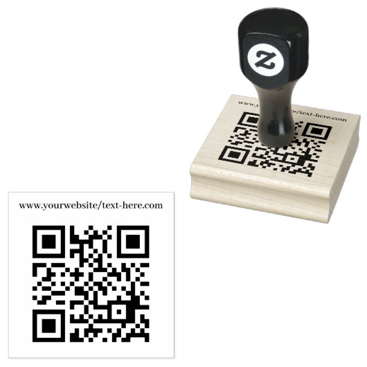 QR-code Zakelijk Uw Tekst Modern Minimalistisch Rubberstempel (Gestempeld)