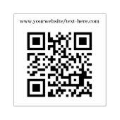 QR-code Zakelijk Uw Tekst Modern Minimalistisch Rubberstempel (Afrduk)