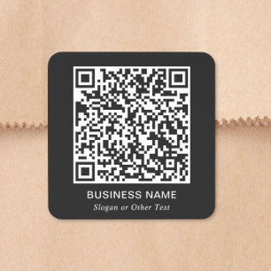QR Code Zakelijk Vierkant Zwart Vierkante Sticker