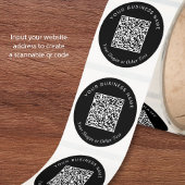 QR Code Zakelijk Zwart Ronde Sticker