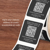 QR Code Zakelijk Zwart Vierkante Sticker