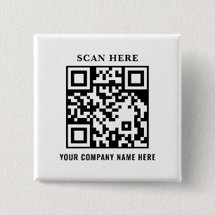 QR-code zakelijke branding promotionele knop Vierkante Button 5,1 Cm