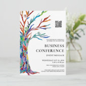 QR Code Zakelijke Conferentie Kaart (Staand voorkant)