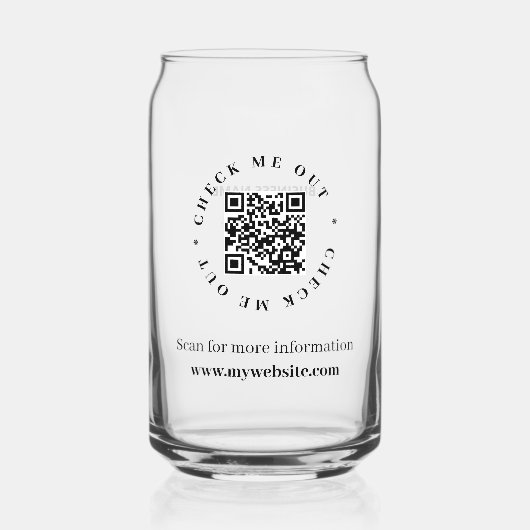 QR-code Zakelijke Drink bril Blikvorm Glas (Voorkant)