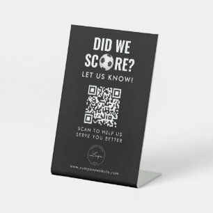 QR-code   Zakelijke feedbackservices Logo Black Reclamebord Met Voetstuk