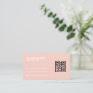QR Code Zakelijke Kaart   Modern Vrouwelijk Roze Visitekaartje