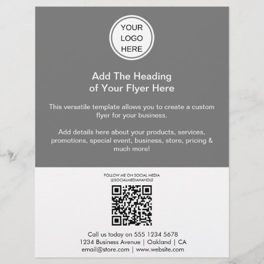 QR Code & Zakelijke Logo Adverteren Marketing Flyer (Voorkant)