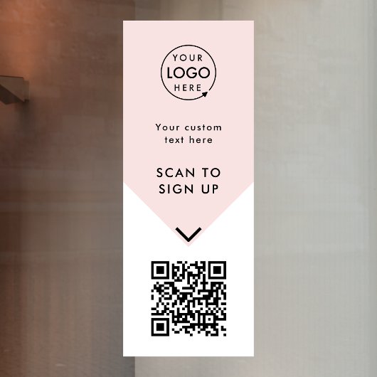 QR-code | Zakelijke Logo Blush roze finine Raamsticker